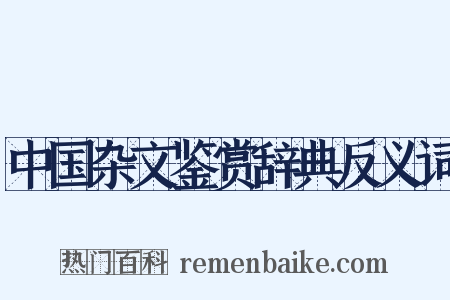 中国杂文鉴赏辞典反义词是什么意思的图片